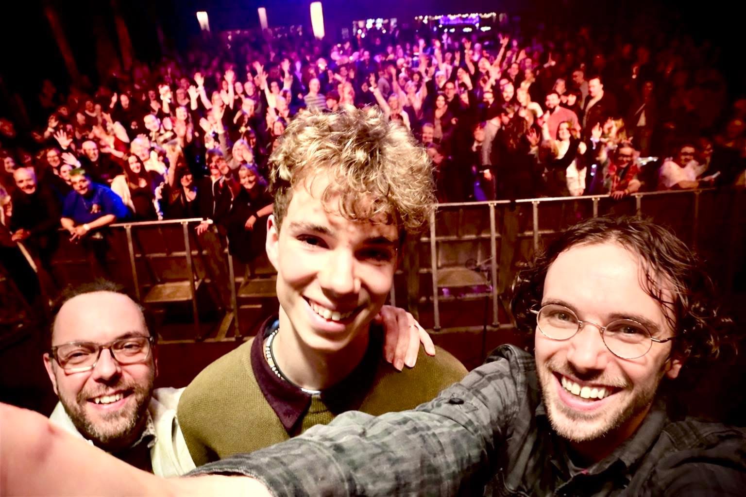 So KEANE band with the crowd after a performance — original unedited photograph